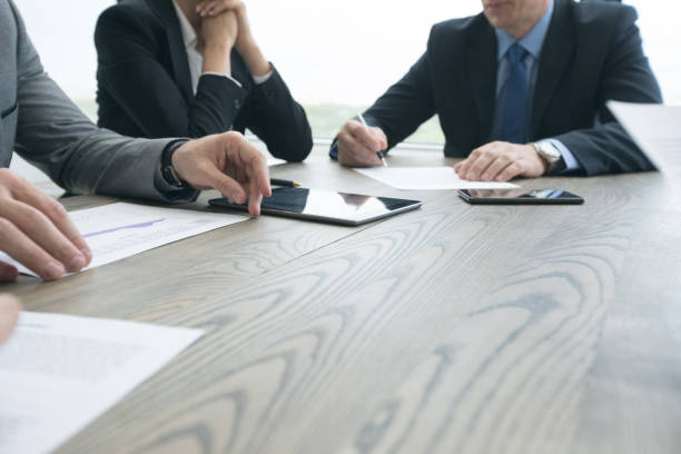Abstract Image of business meeting stock photo