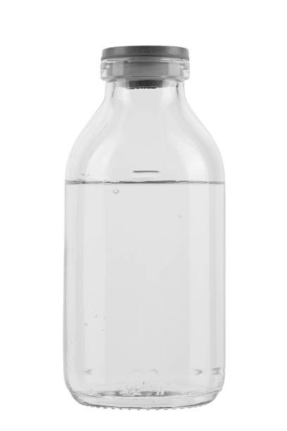 istock Not a full bottle of saline. Isolated on white background 1469666659