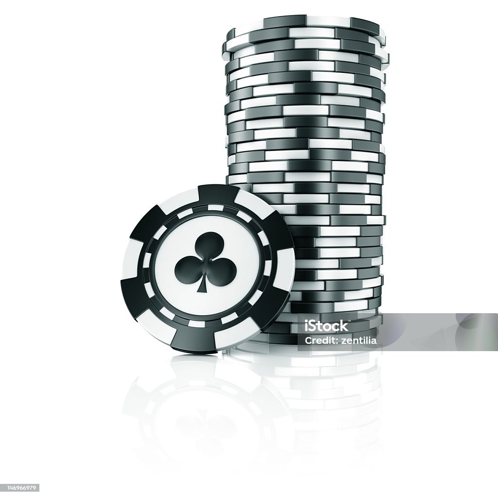 Poker chips 3d rendering of stacks of poker chips Black Color Stock Photo