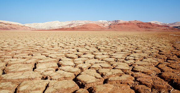 climate change- Dried up lake,  no rain- Africa