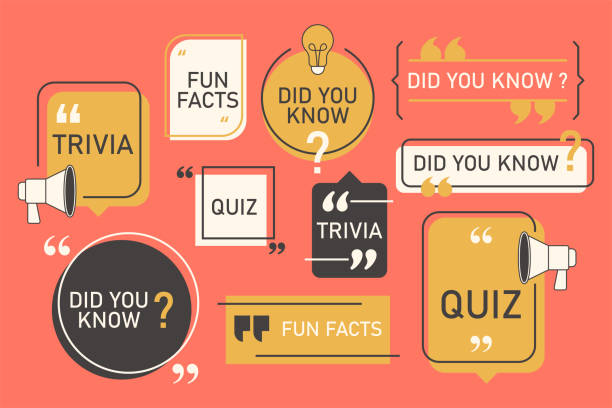 Quote box and speech bubble templates set with trivia, quiz and fun facts. Vector illustration vector art illustration