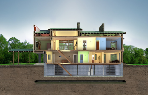 building section 3d rendering