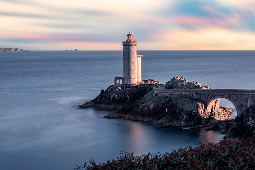 Petit Minou Lighthouse in the French Brittany at sunset