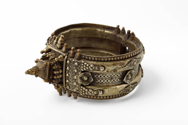 istock Antique Indian silver bracelet 146968194