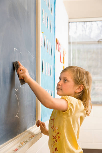 istock Girl Erasing Writing on Blackboard 146968290