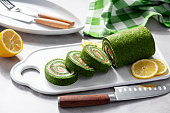 Spinach roll with smoked salmon