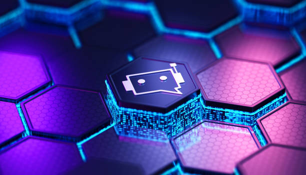 Chatbot Hexagons CPU Concept stock photo