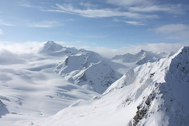 Snowy Mountains in Austria stock photo