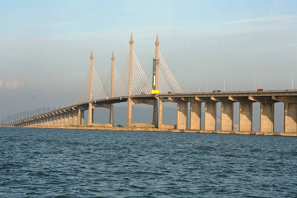 istock Penang bridge with ocean in view 146969141