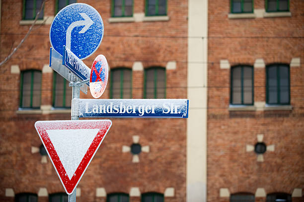 istock Road signs and snow 146969199