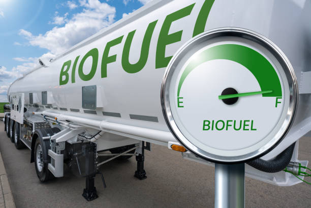 istock Tank trailer with biofuel gauge. 1469693271