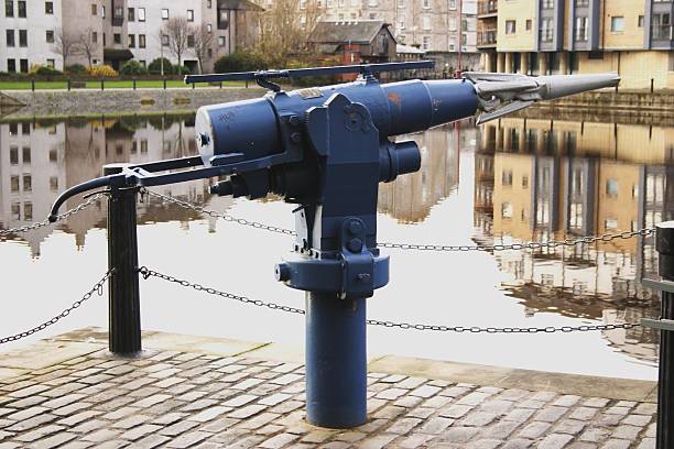 This harpoon and gun is at The Shore, Leith, Edinburgh, Scotland and was used by a ship involved in the whaling industry that set sail from Leith