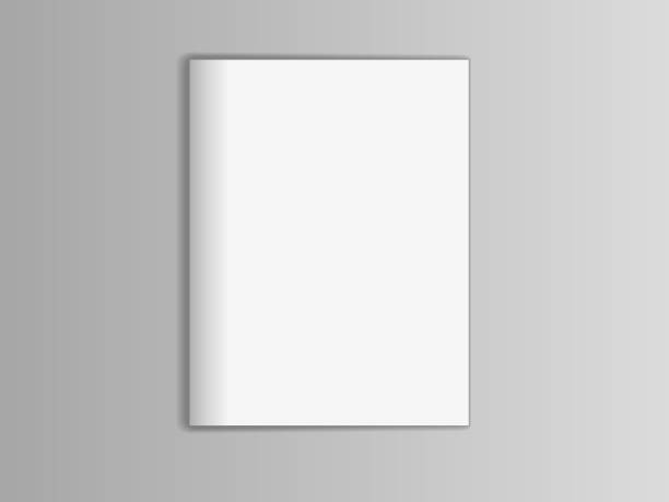 istock Blank closed 3D illustration magazine cover mock-up. Book, Booklet, Brochure, Pamphlet, Catalog, novel empty mockup for Presentation on isolated light grey background. ready design for 3D illustrating 1469694906