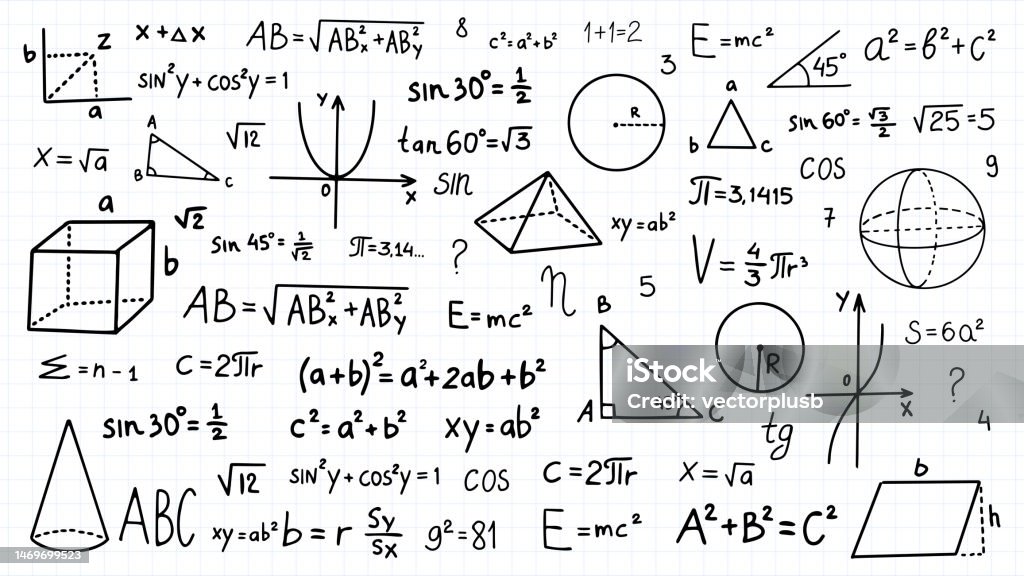 สูตรคณิตศาสตร์ Doodle สมการทางคณิตศาสตร์ที่เขียนด้วยลายมือแบบแผนบนกระดาษสี่เหลี่ยมสมุดบันท ภาพประกอบสต็อก - ดาวน์โหลดรูปภาพตอนนี้ - iStock สูตรคณิตศาสตร์ Doodle สมการทางคณิตศาสตร์ที่เขียนด้วยลายมือแบบแผนบนกระดาษสี่เหลี่ยมสมุดบันท ภาพประกอบสต็อก - ดาวน์โหลดรูปภาพตอนนี้ - Istock