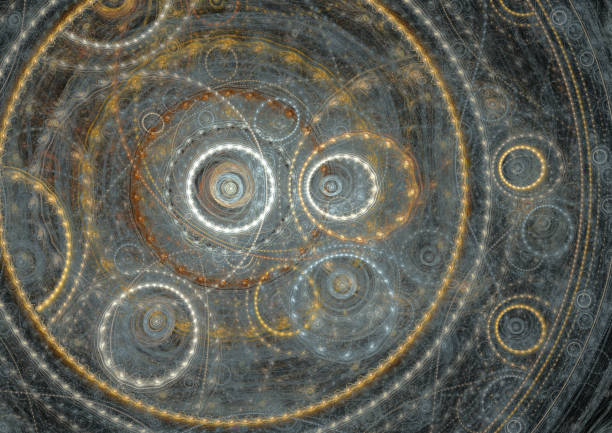 Steampunk fractal background, mechanical abstract