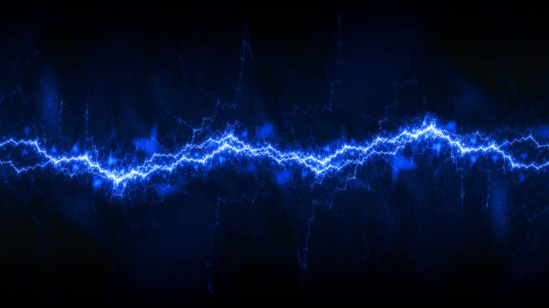 istock Blue fractal lightning background, electrical abstract 1469699777