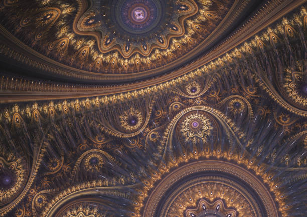 Steampunk fractal background, mechanical abstract