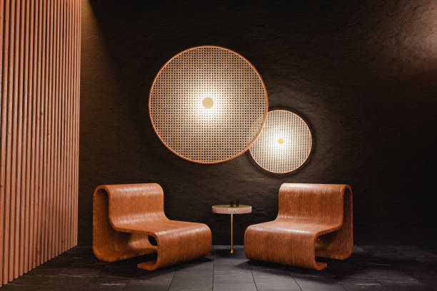 istock Lounge area with armchairs and lamps 1469706346