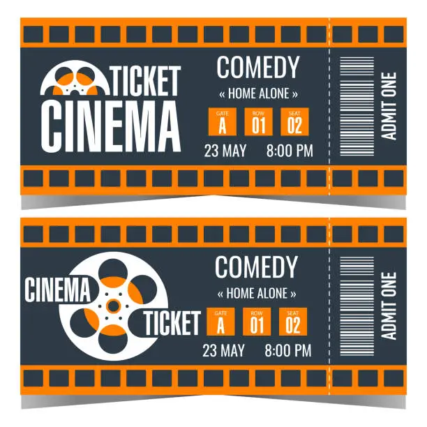 Vector illustration of Cinema ticket design template.