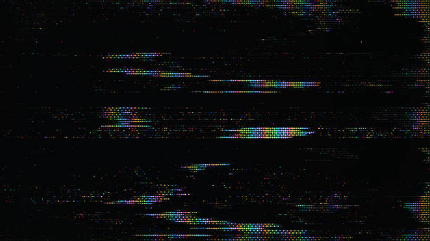 istock Glitch noise static television VFX pack. Visual video effects stripes background, CRT tv screen no signal glitch effect 1469725906