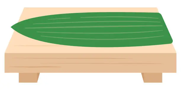 Vector illustration of Illustration of wooden sushi clogs