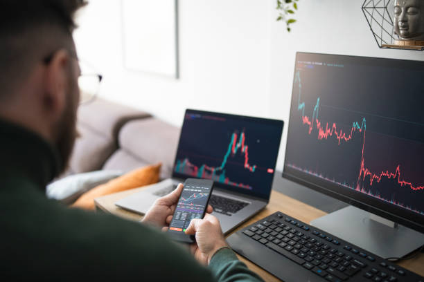 istock Investor trading with crypto from home. 1469731403
