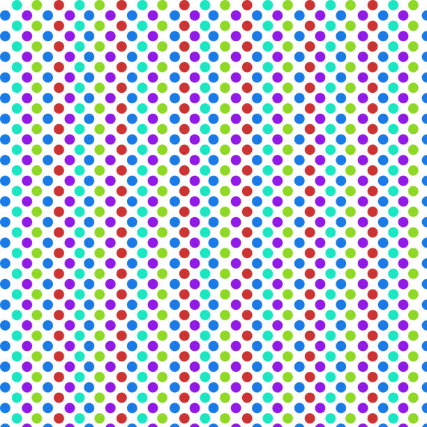 beautiful multicolor circle bubble dot red green and violet blue seamless pattern with white background. party fashion paper and wallpaper art
