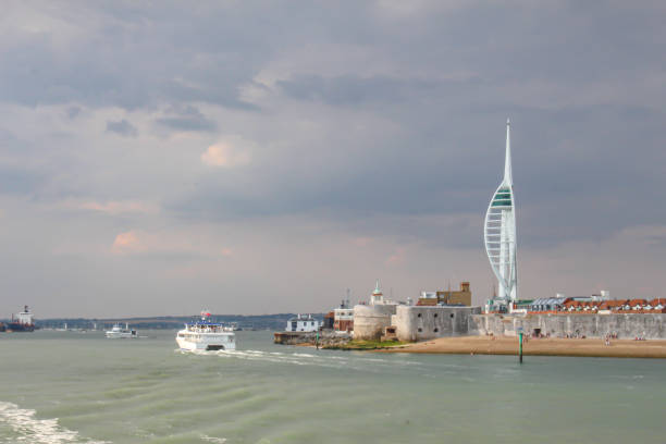 Spinnaker building in Portsmouth.Portsmouth is a port and city in the ceremonial county of Hampshire in southern England.Portsmouth UK,June 28 2018