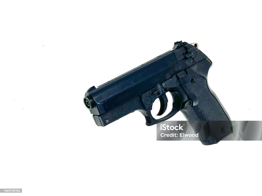 Pistola semi automatica su sfondo bianco scontornabile Pistola semi automatica AR-15 Stock Photo