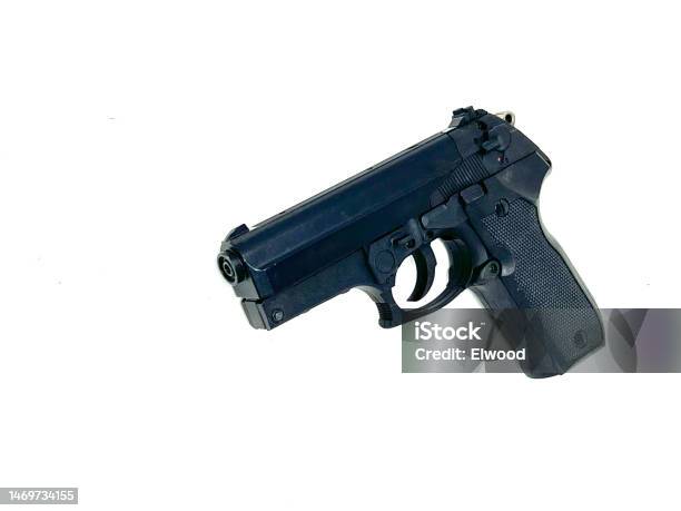 Pistola Semi Automatica Su Sfondo Bianco Scontornabile Stock Photo - Download Image Now