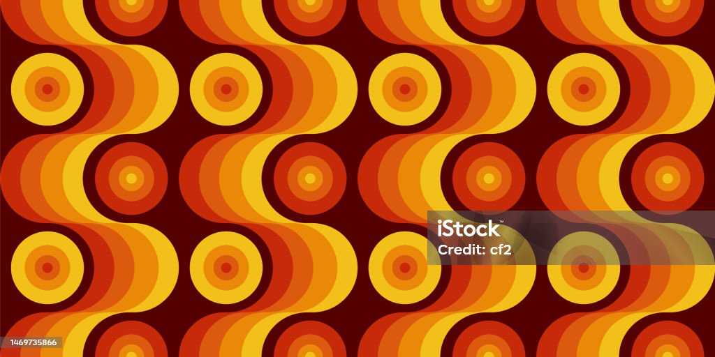 70s Red Pattern 70s Retro Modern Pattern Seamless Pattern Vector Illustration Stock ...