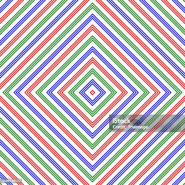 Color Line Square Colorful Square Lines Fabric Pattern On White Background Vector Stock ...
