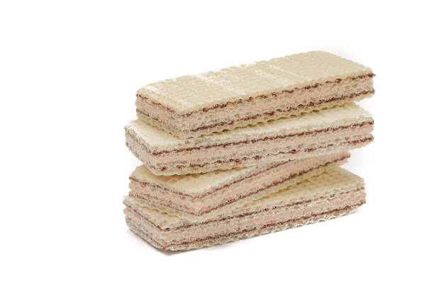 Stack of chocolate-flavored wafer cookies