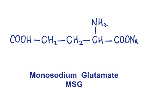 Msgl Composition Monosodium Glutamate Msg Chemical Structure Vector Illustration Hand ...