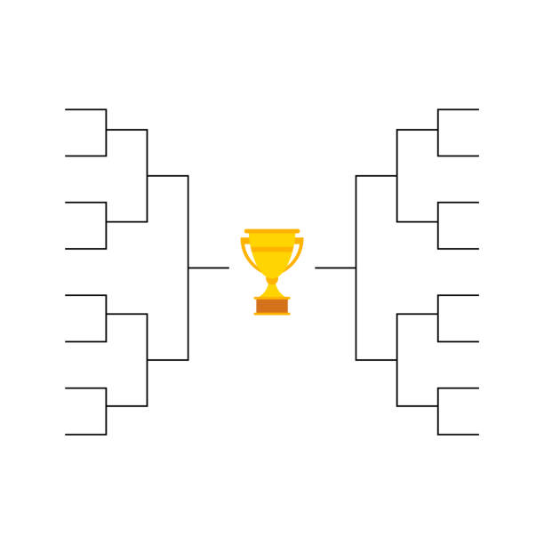브라켓 스포츠 토너먼트 세트, 빈 제거 이벤트 사인, 플레이오프 매치 벡터 일러스트 레이 션 - playoffs stock illustrations