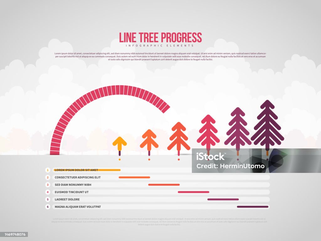 Progress Tree Png Line Tree Progress Infographic Stock Illustration - Download Image Now ...