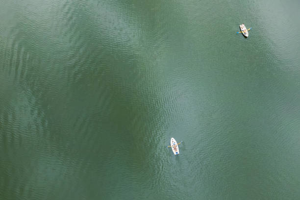istock top view from a drone on the river along which boats float 1469753325