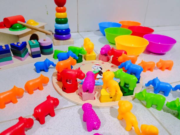 istock Children wooden end plastic toys 1469757052