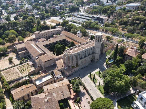 A bird's view of the Monastery of Pedralbes stock photo