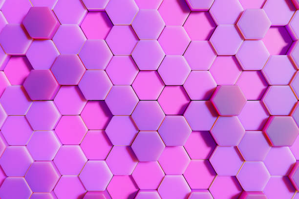istock Purple hexagonal honeycomb mosaic. Abstract background.3d rendering 1469762245