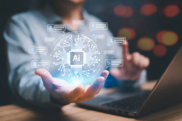 istock Chatbot Chat with AI Artificial Intelligence concept,Businessman chatting with Ai,Technology created in the future world and popular communication around the world,Futuristic technology transformation 1469764513