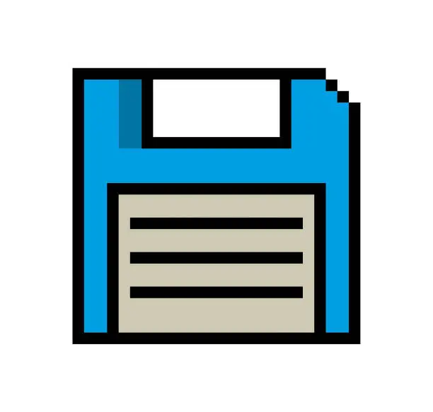 Vector illustration of Floppy Disc pixel style