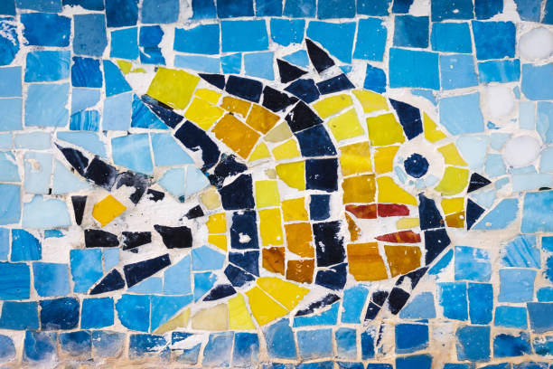 poisson carrelé - wall tiles photos et images de collection