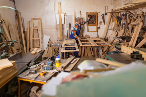 istock Carpenter creating furniture 1469768864