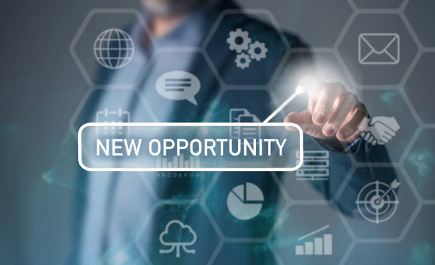 istock Man searching new business opportunity. Digital marketing strategy, development creative solutions 1469771425