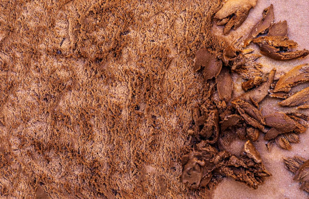 istock Chocolate icecream detailed macro texture. Dark chocolate  ice cream surface 1469771928