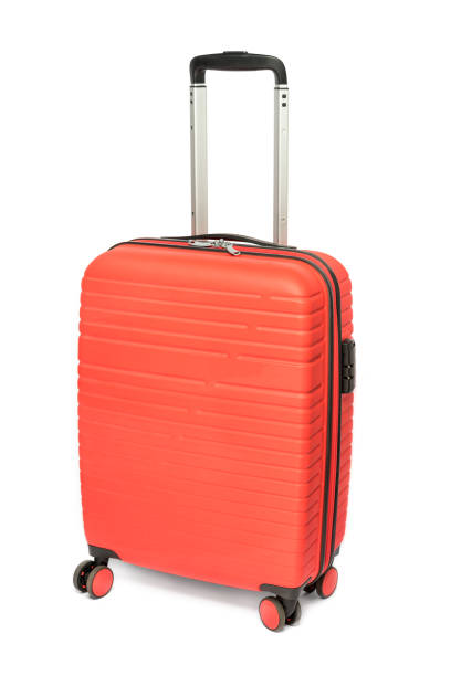 istock Travel red suitcase isolated on white background. 1469781466