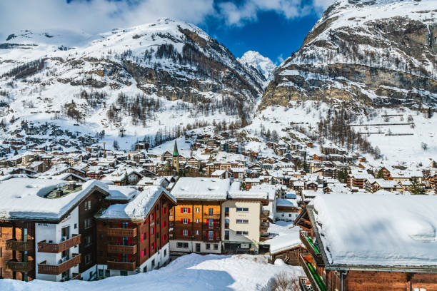 Zermatt town in Mattertal, Switzerland