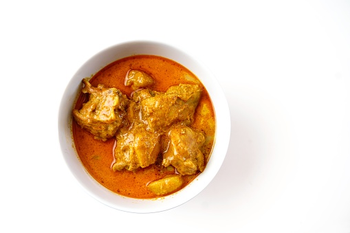 Malaysian style chicken curry with potatoes | kari ayam, selective focus
