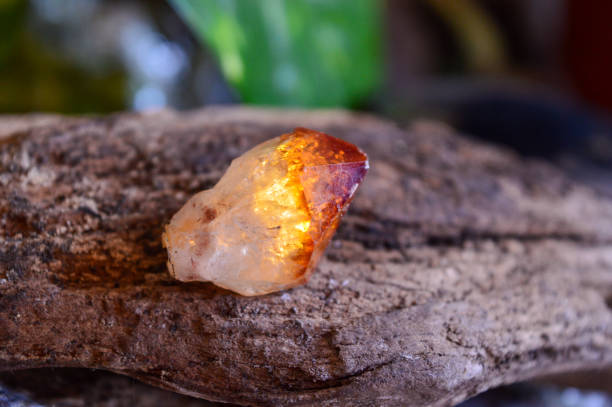 istock Citrine quartz mineral on woods 1469786885